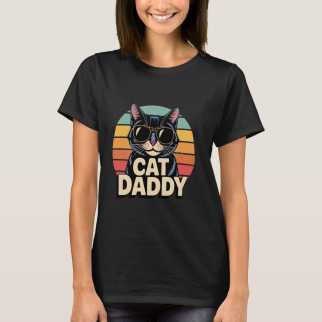 Camiseta Óculos de Sol Retrô Cat Daddy Dia dos Pais (Frente)