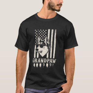 Camiseta Óculos de Sol Retro do Husky da Bandeira Americana