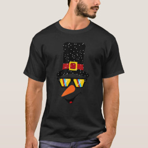 Camiseta Óculos de Sol Retrô Flocos de Neve Rosto de Boneco