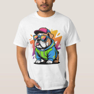 Camiseta Óculos de Sol Retrô Streetwear de Bulldog Legal