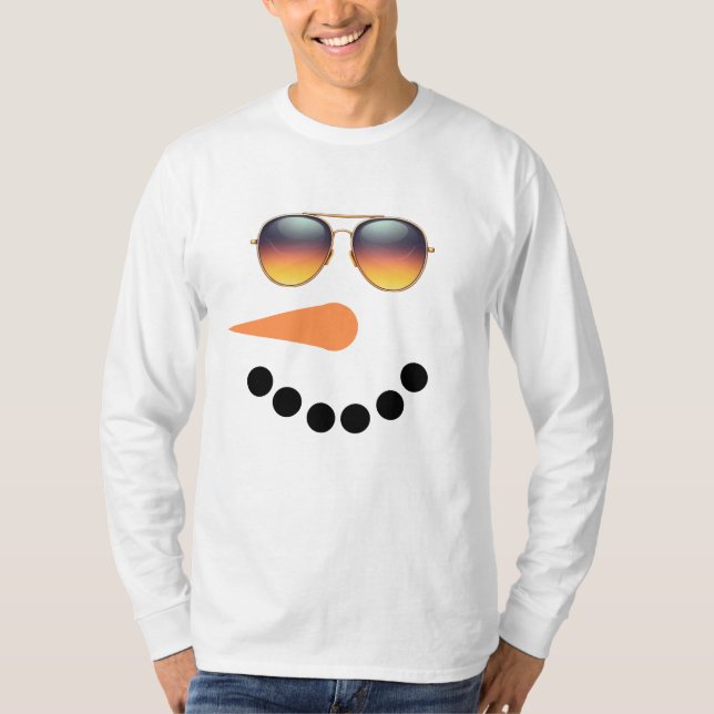 Camiseta Óculos de sol Snowman - Natal (Frente)
