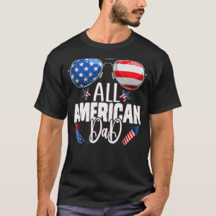 Camiseta Óculos De Sol Todos Os Pais Americanos 4 De Julho