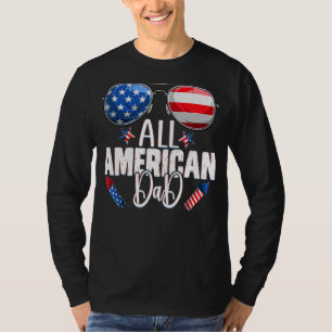 Camiseta Óculos De Sol Todos Os Pais Americanos 4 De Julho