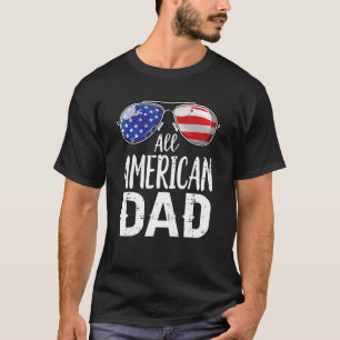 Camiseta Óculos De Sol Todos Os Pais Americanos 4 De Julho 
