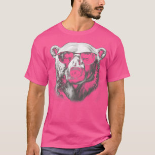 Camiseta Óculos de Sol Urso Polar Arte Animal Selvagem Urso