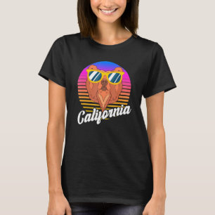 Camiseta Óculos de sol Vaporwave dos 90 Califor do Urso da