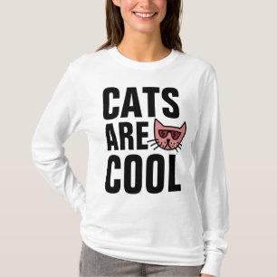 Camiseta Óculos de sol vestidos, GATOS SÃO T-shirts LEGAL