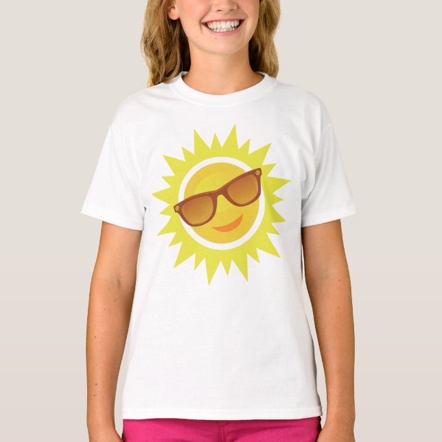 Camiseta Óculos de sol Vestindo sol (Frente)