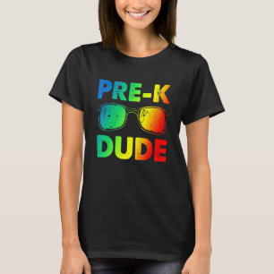Camiseta Óculos de Sol Vintage Pré K Cara Primeiro Dia de V
