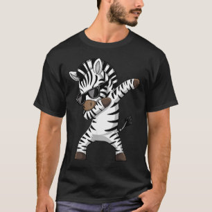 Camiseta Óculos de Sol Zebra Dabbing Jardim Zoológico Anima