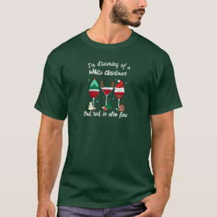Camiseta Óculos de Vinho Pensados no Natal Personalizáveis