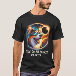 Camiseta Óculos de Visto de Eclipse Solar Corgi Pet 8 20 de