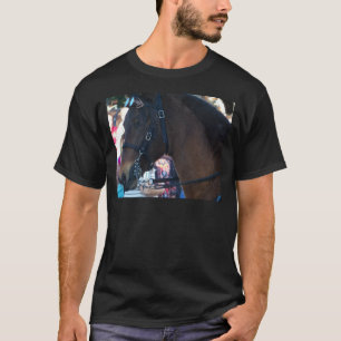 Camiseta Óculos de visto do cavalo castanho escuro
