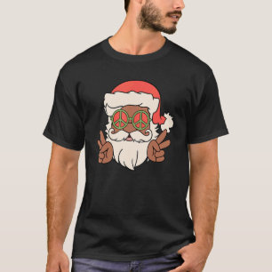 Camiseta Óculos do Peace Santa Claus Retratos ao Natal Bla