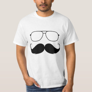 Camiseta óculos engraçados de bigode preto