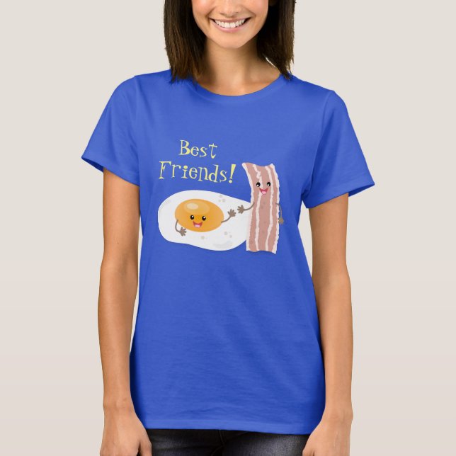 Camiseta Óculos engraçados de desenho animado de bacon de o (Frente)