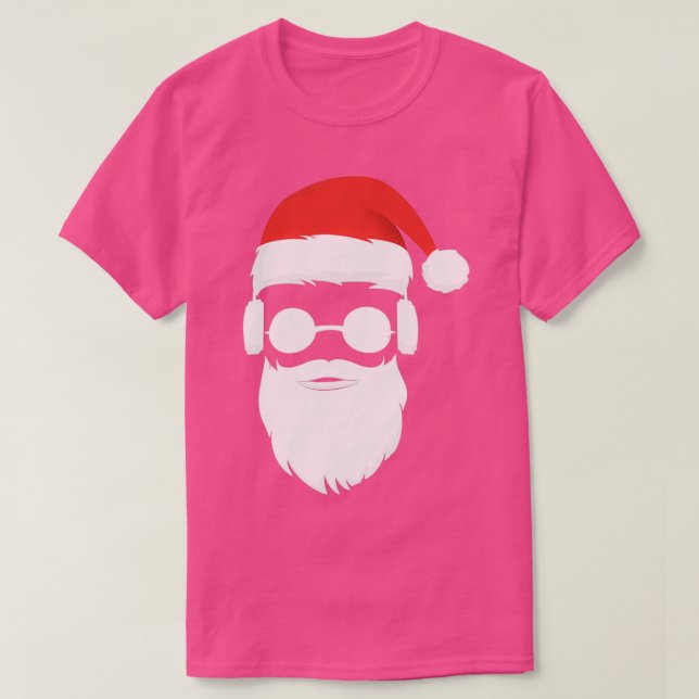 Camiseta Óculos escuros do legal Hipster Santa Claus Beard (Frente do Design)