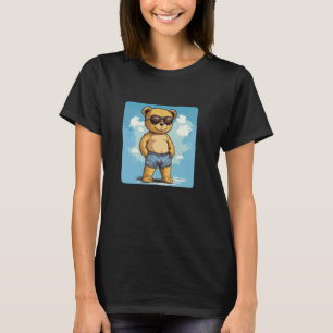 Camiseta Óculos escuros e troncos casuais de natação Ursinh