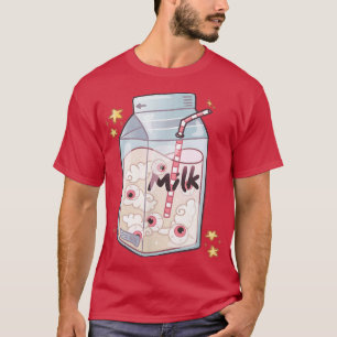 Camiseta Óculos Estéticos Óculos Japoneses Carnes De Leite