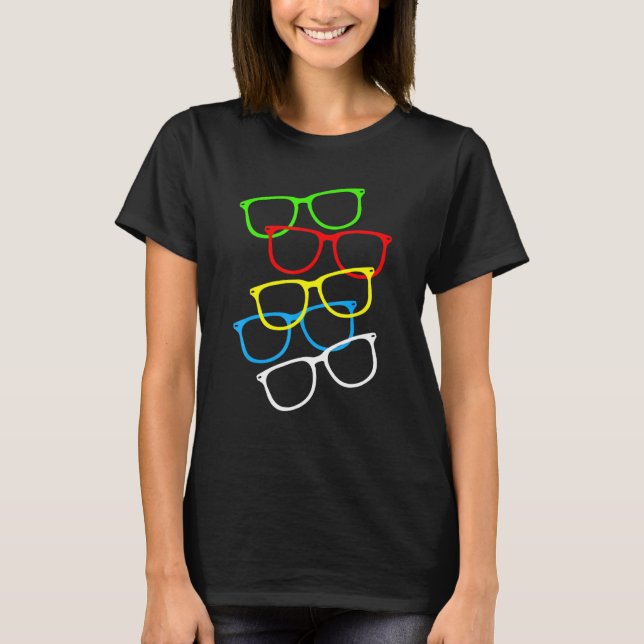 Camiseta Óculos hipster Optometrista Eyeglass Opticia (Frente)