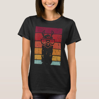 Camiseta Óculos Llama Estilo Retro Alpaca Llama Vicuña Lami