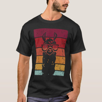Camiseta Óculos Llama Estilo Retro Alpaca Llama Vicuña Lami