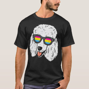 Camiseta Óculos Panseais de Poodle Bandeira do Orgulho Pan