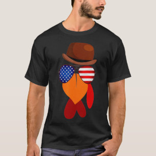 Camiseta Óculos Patrióticos Engraçados Turquia Enfrentando
