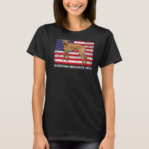 Camiseta Óculos Rhodesian Ridgeback Mãe Bandeira Americana