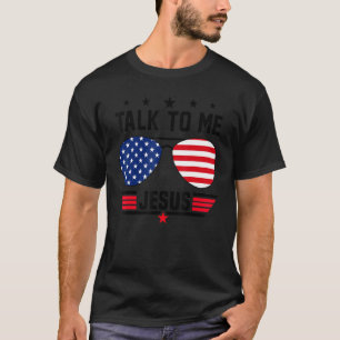 Camiseta Óculos Sinalizador Usa Falam Comigo Jesus Religião