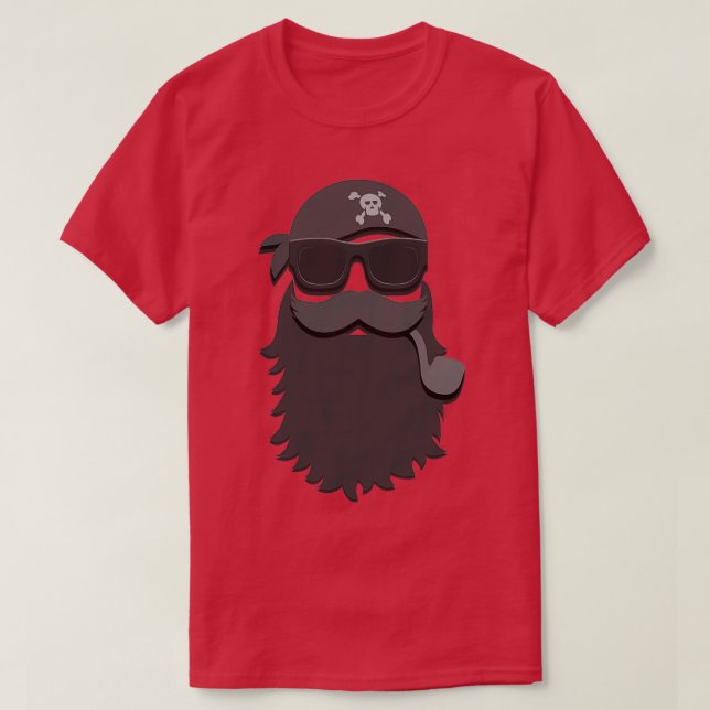 Camiseta Óculos-Sol Pirata Relaxados Homens Cujados Engraça (Frente do Design)