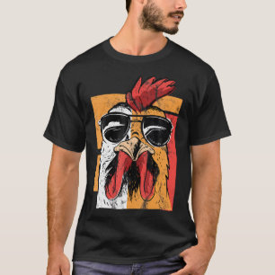 Camiseta Óculos Solares legal Vestindo Galos Retro Chic