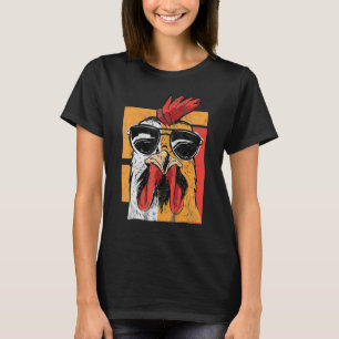 Camiseta Óculos Solares legal Vestindo Galos Retro Chic