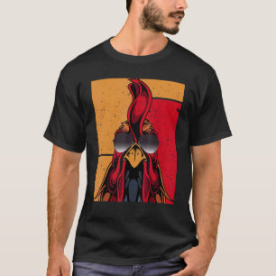 Camiseta Óculos Solares legal Vestindo Galos Retro Chic