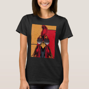 Camiseta Óculos Solares legal Vestindo Galos Retro Chic