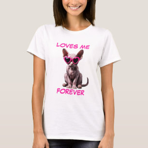 Camiseta Óculos Solares Semelhantes À Forma De Coração, Cor