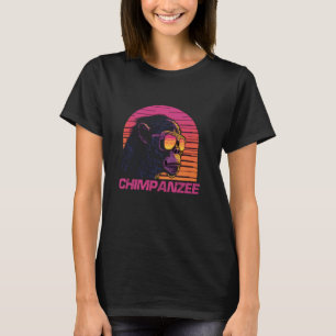 Camiseta Óculos Sunset legal Retro Chimpanzés