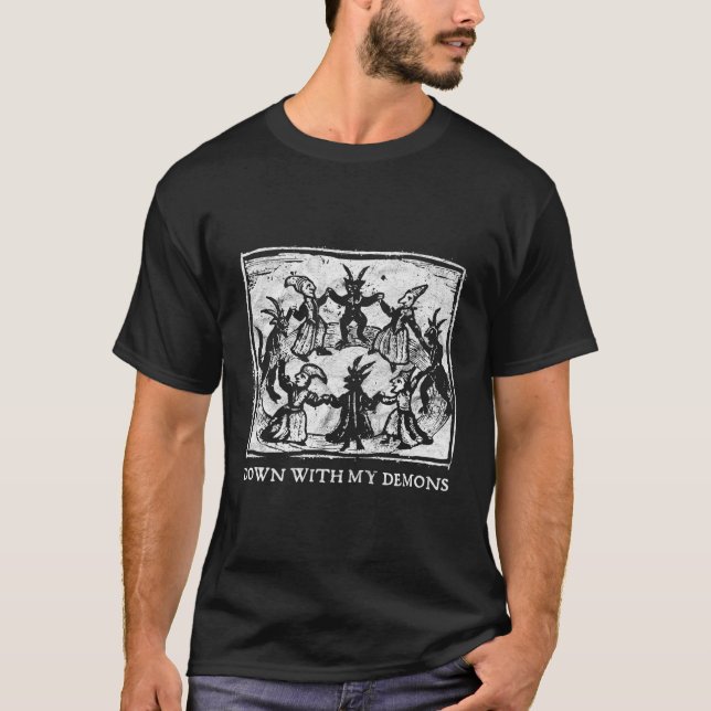 Camiseta Ocultar Com Os Meus Demônios Horror Gótico Testemu (Frente)