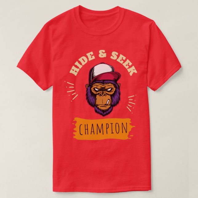 Camiseta Ocultar e procurar campeão (Frente do Design)