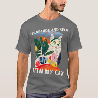 Camiseta Oculto-me e procuro com o meu gato-do-mato