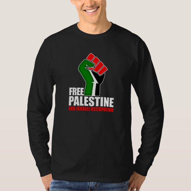 Camiseta Ocupação israelita do fim livre de Palestina, (Frente)