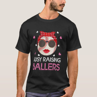 Camiseta Ocupada Raising Ballers Baseball Softball Mãe Mãe