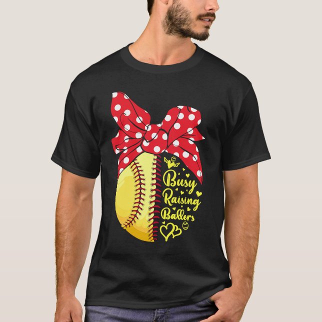 Camiseta Ocupadas Raising Ballers Funny Softball Beball Mul (Frente)