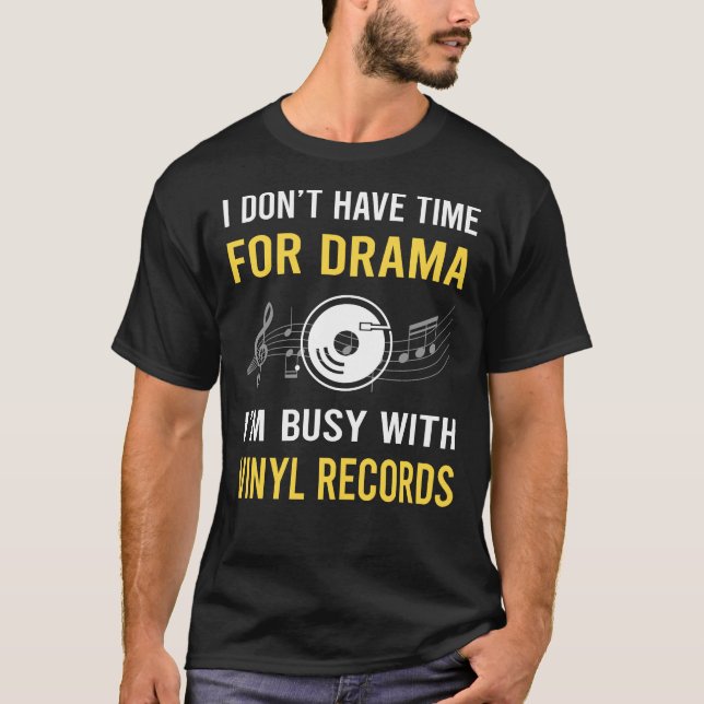 Camiseta Ocupado Com Discos de Vinil Récords (Frente)