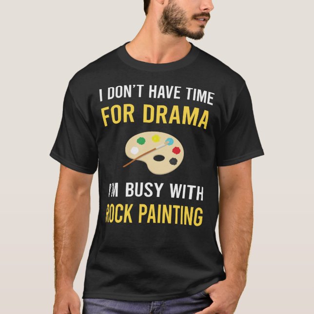 Camiseta Ocupado Com Pintura de Rochas (Frente)