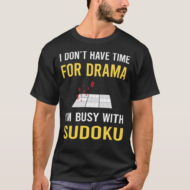 Camiseta Ocupado com Sudoku (Frente)