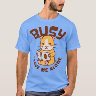 Camiseta Ocupado Lendo Hamster Pet Book Proprietário do Ham