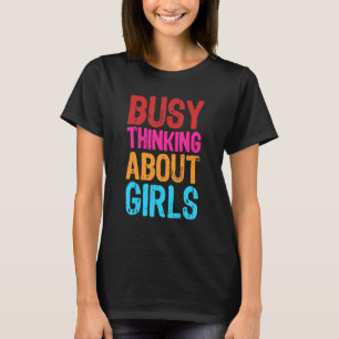 Camiseta Ocupado Pensando Em Lésbicas Meninas
