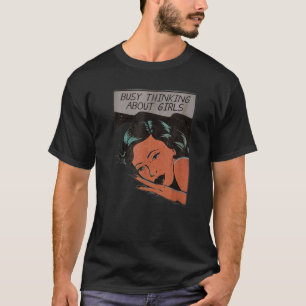 Camiseta Ocupado Pensando Sobre Meninas Bela No Piloto