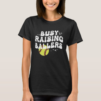 Camiseta Ocupado Raising Ballers entalando Softball Cheer M